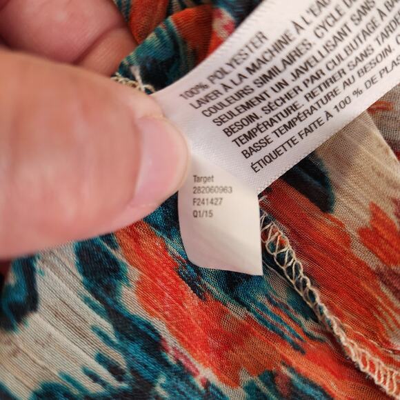 XHILARATION Vintage Boho Sleeveless Tie Waist Kimono Duster Womens S/M Multi - Picture 7 of 10